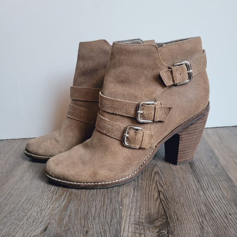 Dolce Vita size 10 ankle boots mocha brown suede leather‎ silver tone buckles - Picture 10 of 11